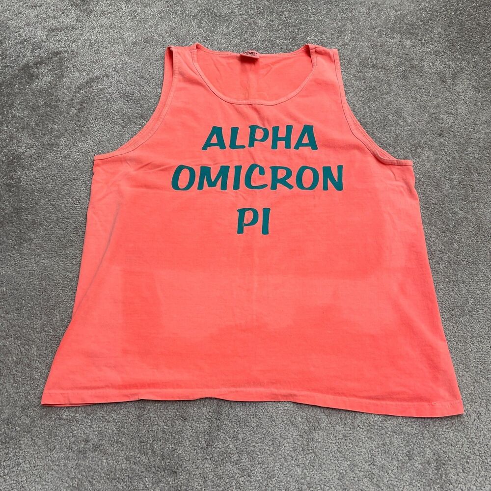 Comfort Colors Graphic Tank Top Unisex Large Orange Sleeveless Preshrunk Cotton